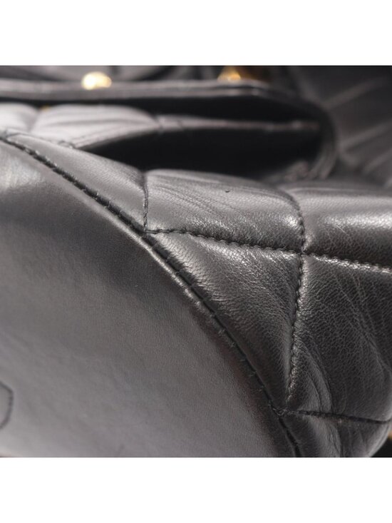 Chanel Backpack Quilted Black Lambskin Double Turnlock Chain main image 12